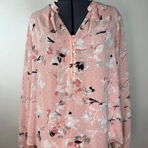 WHBM Pink, Long Sleeve Blouse, size 14 (L)
